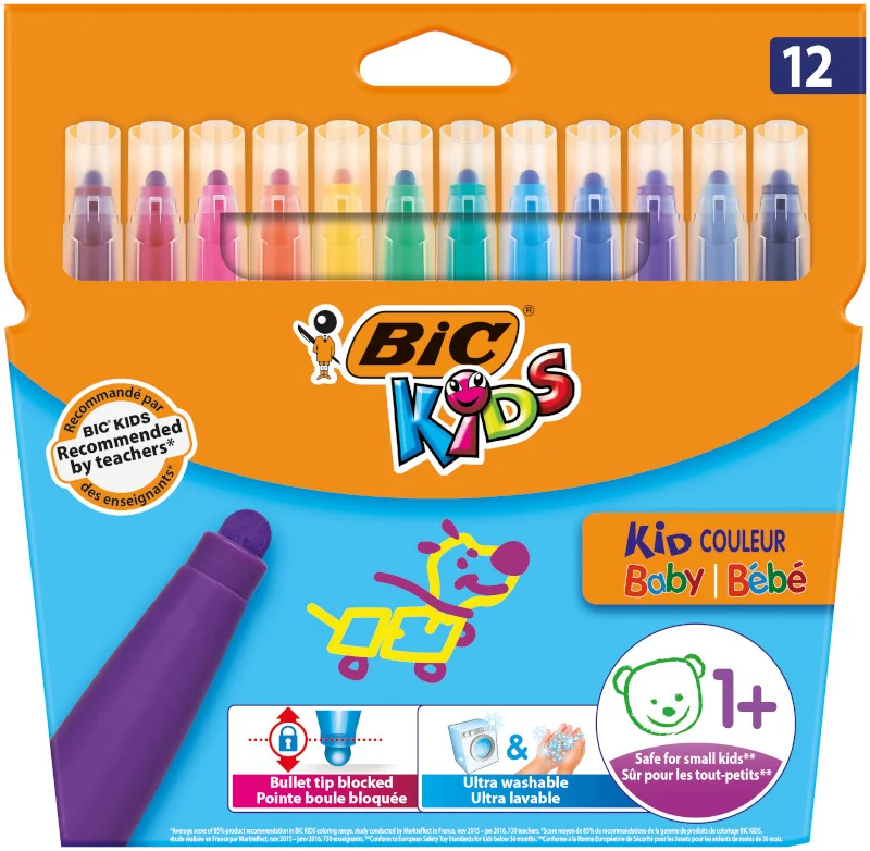 BIC Kids Kid Couleur Baby flamastry, 12 szt.