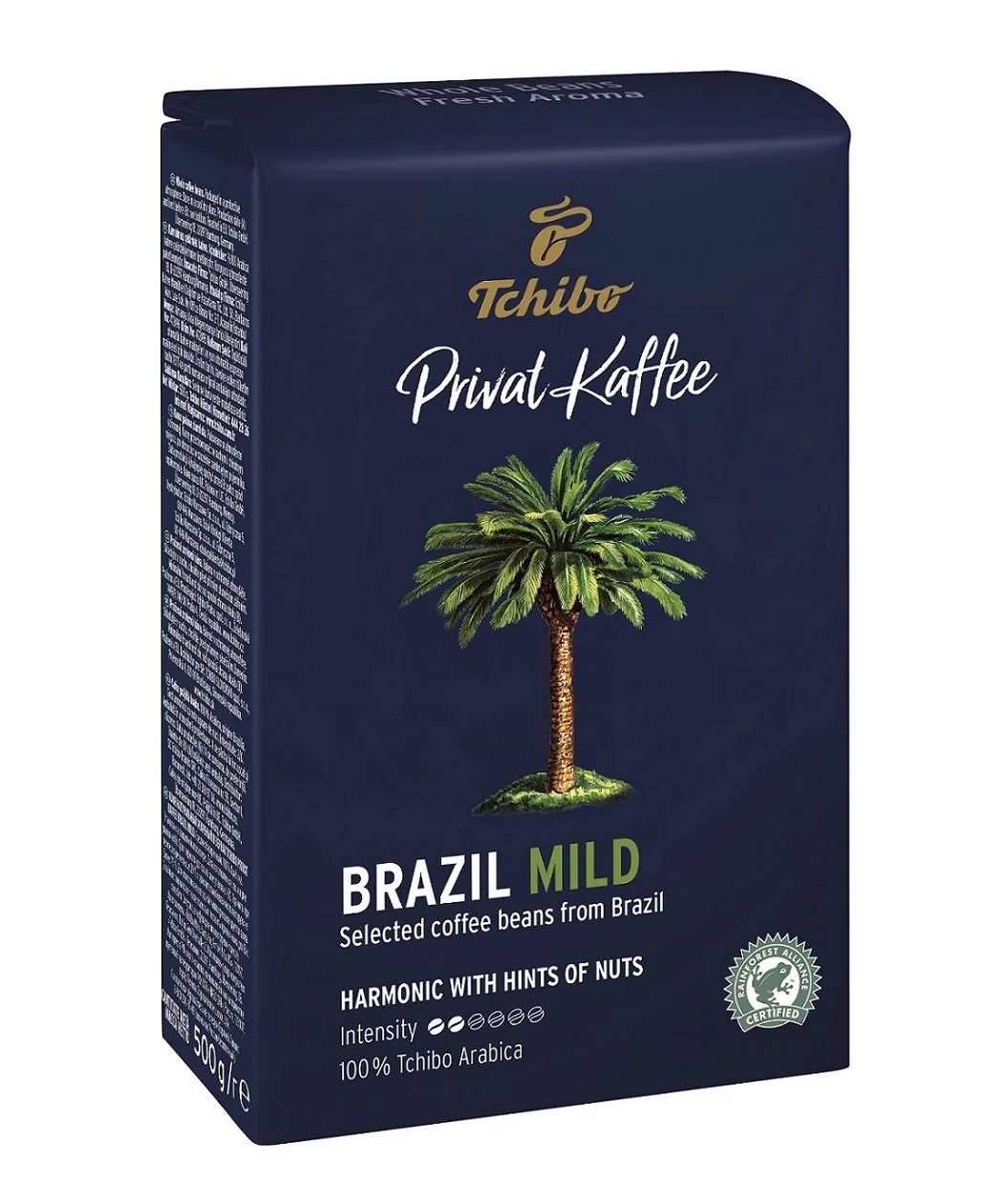 Tchibo Privat Kaffee Brazil Mild Kawa palona ziarnista, 500 g. Data ważności 19.12.2023