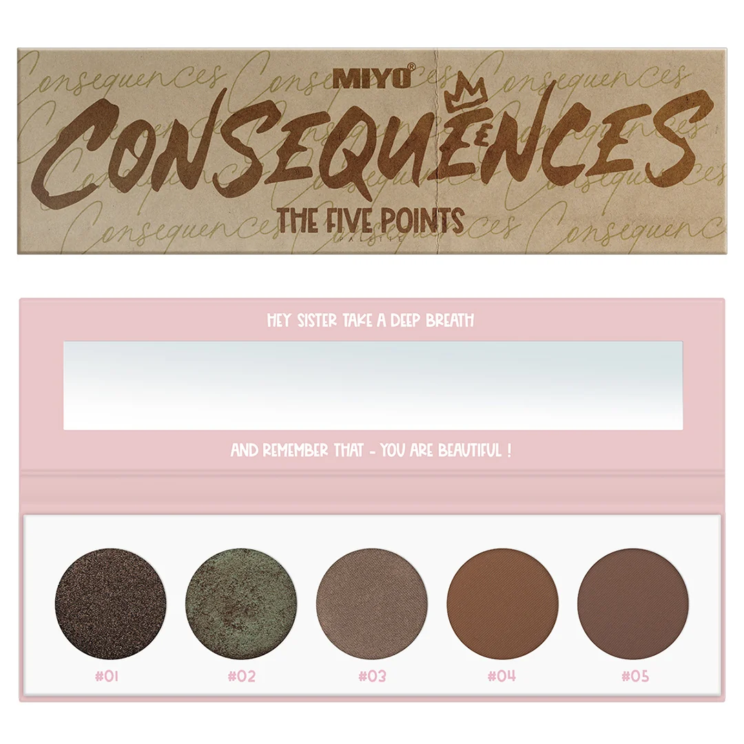 MIYO Five Points Palette paleta cieni do powiek Five Points Consequences no 15, 6,5 g