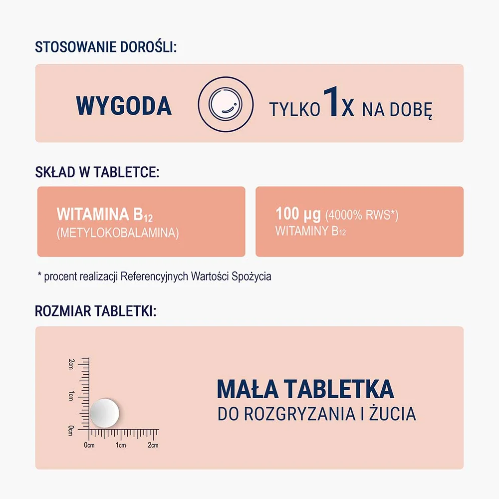 Naturell Witamina B12 Forte, 120 tabletek do rozgryzania i żucia