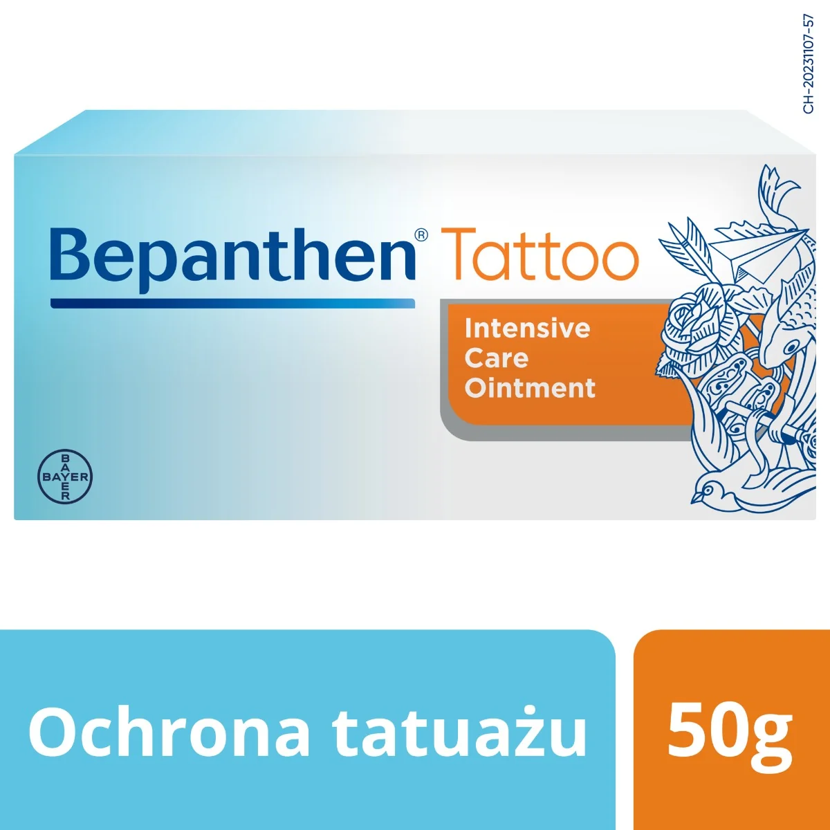 Bepanthen Tattoo, pielęgnacja skóry tatuowanej, 50 g