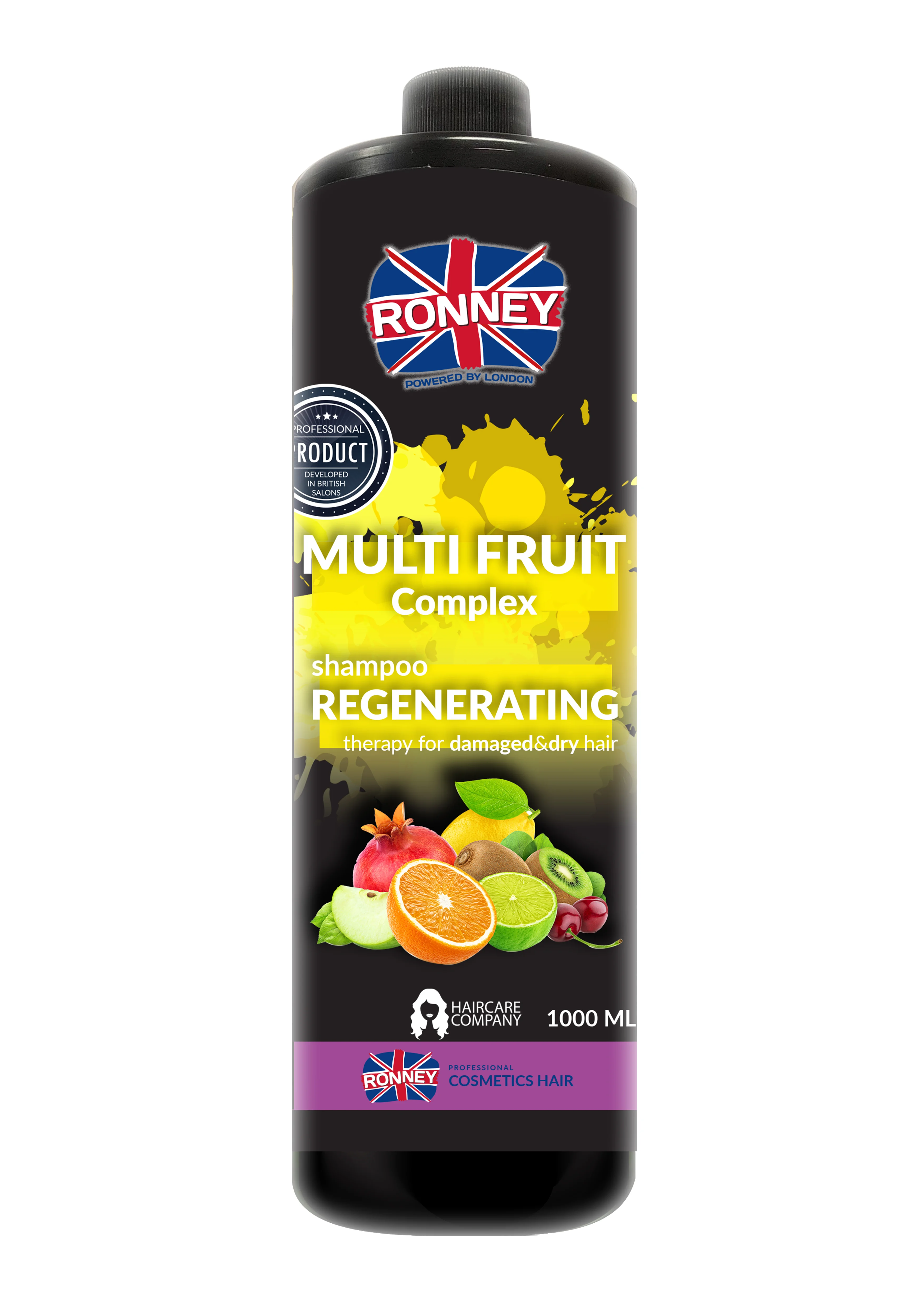 RONNEY Multi Fruit Complex Regenerating Therapy, Szampon regenerujący do włosów suchych i zniszczonych, 1000 ml