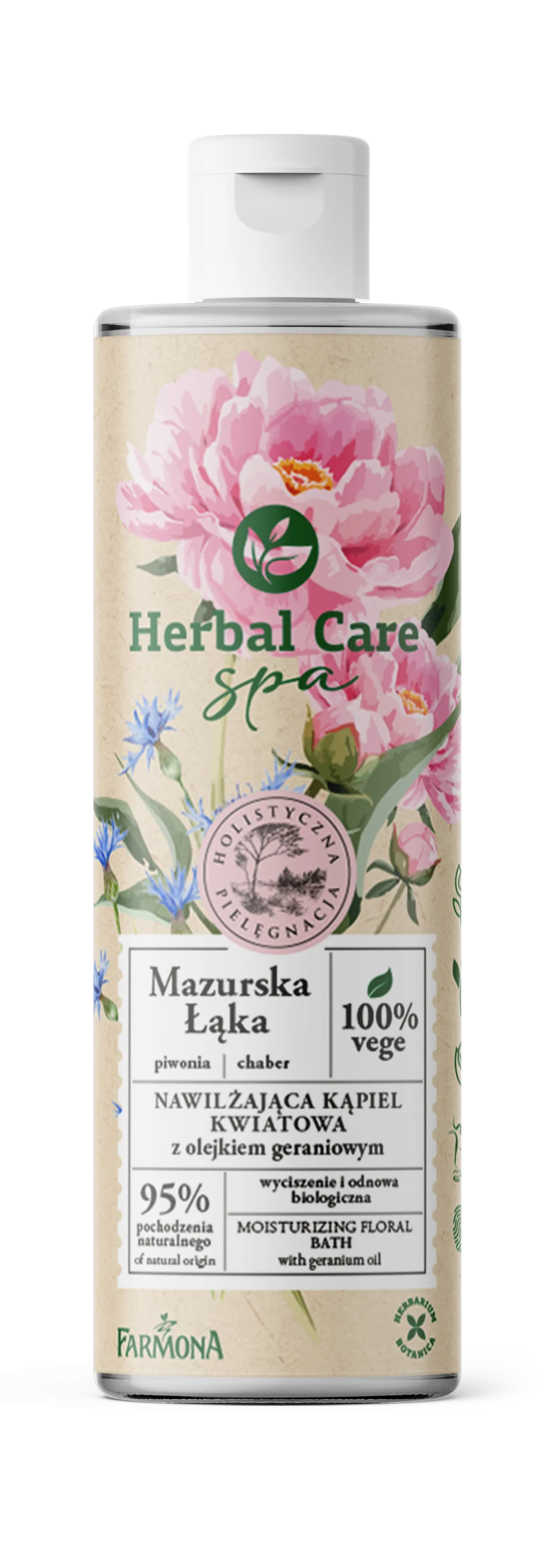 Herbal Care SPA Mazurska Łąka, nawilżająca kąpiel kwiatowa z olejkiem geraniowym, 400 ml