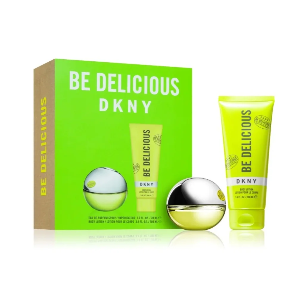 DKNY Be Delicious, zestaw upominkowy, woda perfumowana, 30ml + balsam do ciała, 100 ml