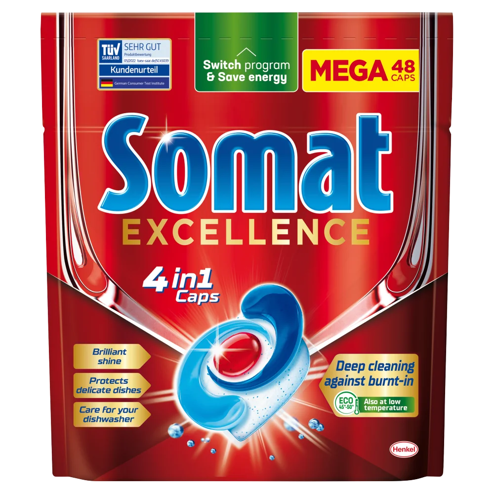 Somat Excellence 4 in 1 Kapsułki do zmywarki 4w1, 48 szt.