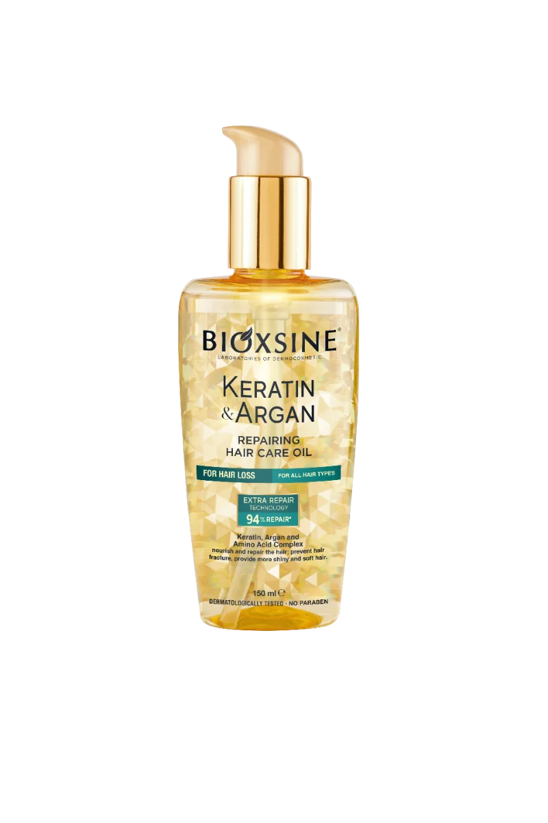 Bioxsine Keratin & Argan, olejek do włosów regenerujący, 150 ml