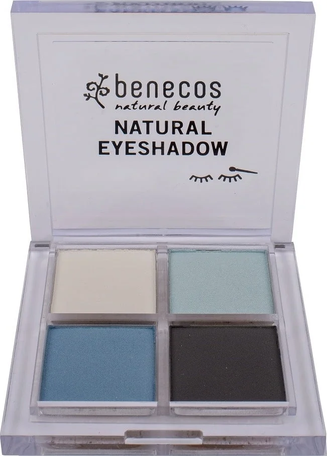 Benecos Natural Quattro paletka 4 naturalnych cieni do powiek True Blue, 8 g