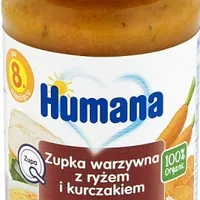 Humana 100% Organic zupka warzywna z ryżem i kurczakiem, 170 ml