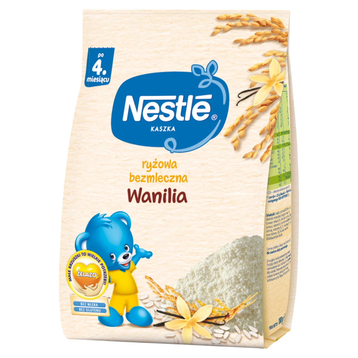 Nestle kaszka ryżowa o smaku waniliowym, 180 g