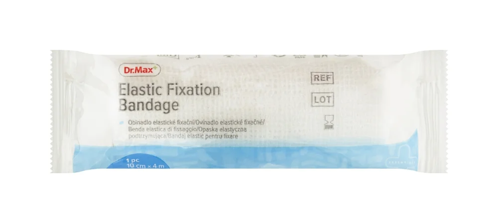 Elastic Fixation Bandage Dr. Max, opaska podtrzymująca 10 cm x 4 m, 1 sztuka 