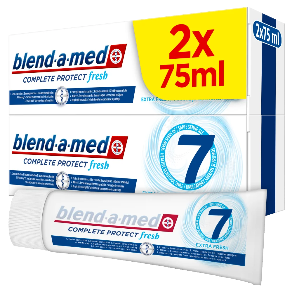 Blend-a-med Complete Protect 7 Extra Fresh pasta do zębów, 2x75 ml