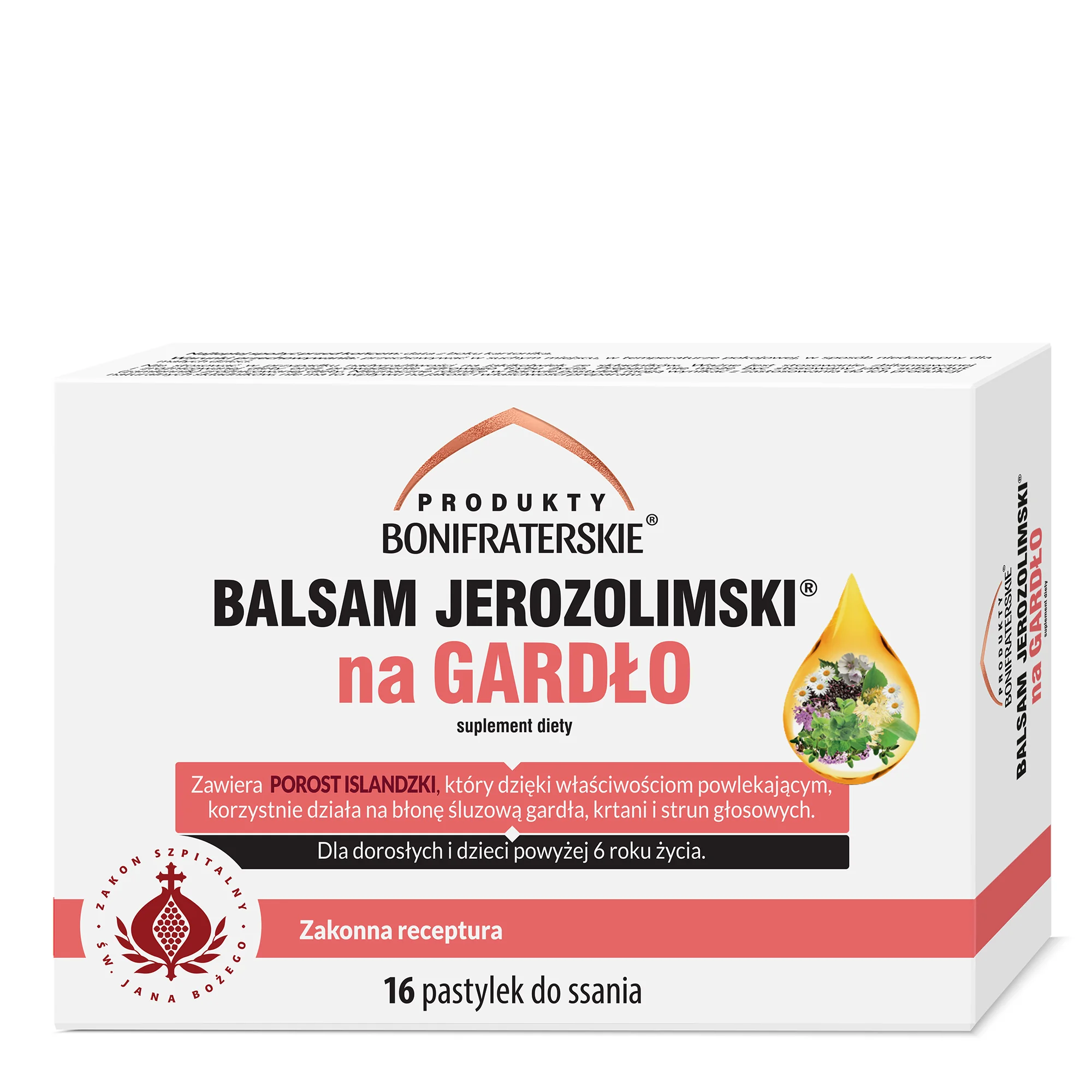 Balsam Jerozolimski na gardło, 16 pastylek