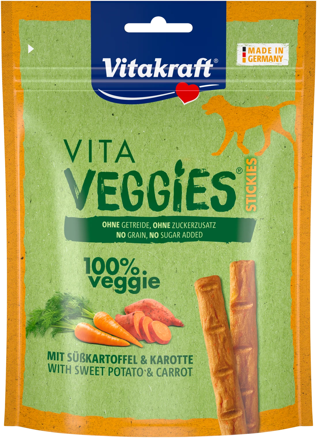 Vitakraft Vita Veggies Sticks przysmak wegetariański dla psów z marchwią i batatami, 80 g