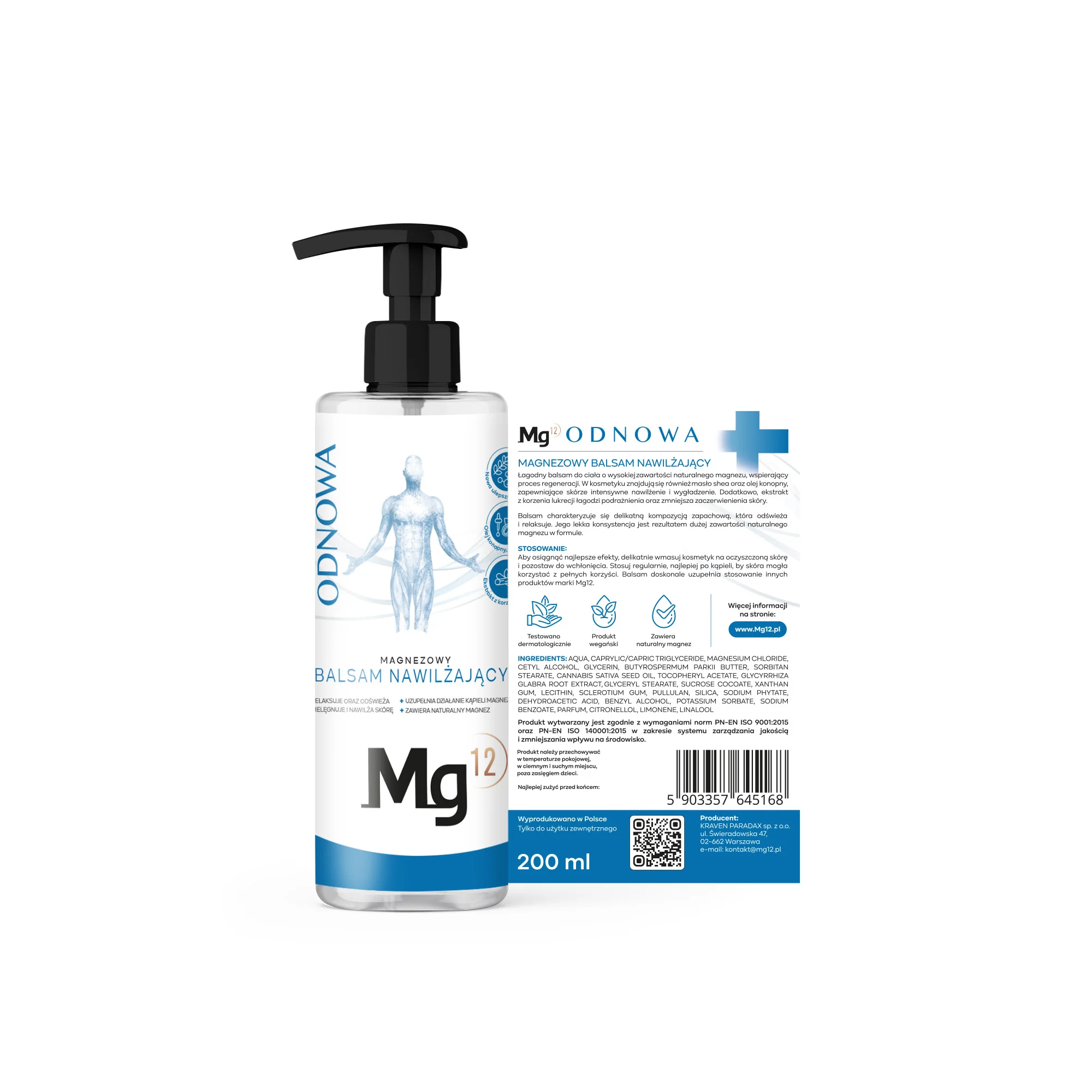 Mg12 Odnowa magnezowy balsam nawilżający, 200 ml 