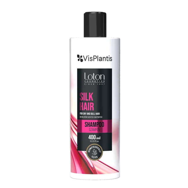 VisPlantis Loton Silk Hair, szampon do włosów suchych i matowych z jedwabiem, 400 ml