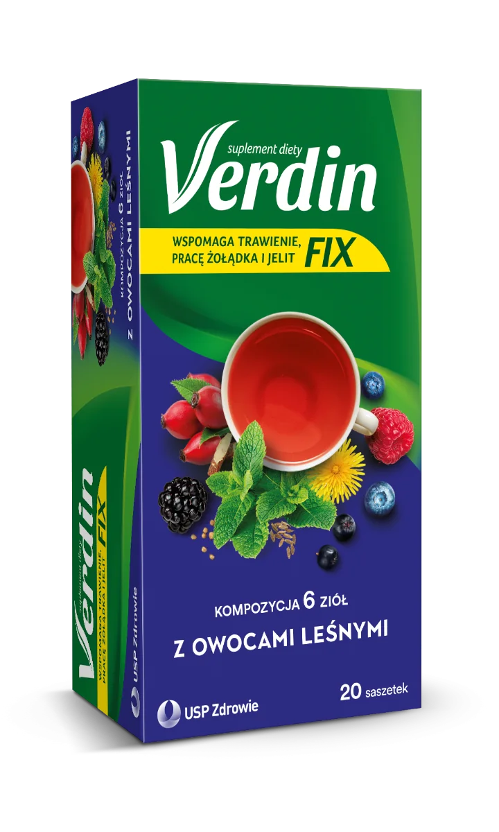 Verdin FIX z Owocami Leśnymi, suplement diety, 20 saszetek 