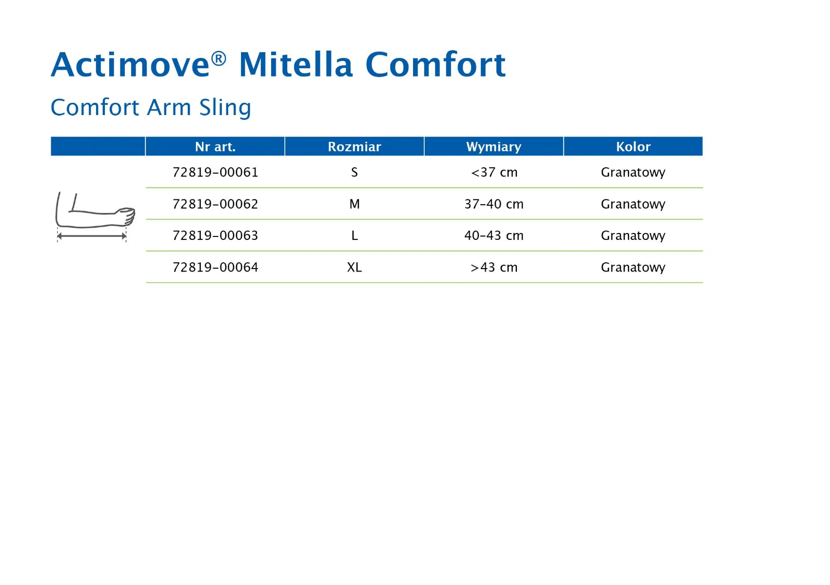 Actimove Professional Line Mitella Comfort temblak ortopedyczny, granatowy, L, 1 szt. 