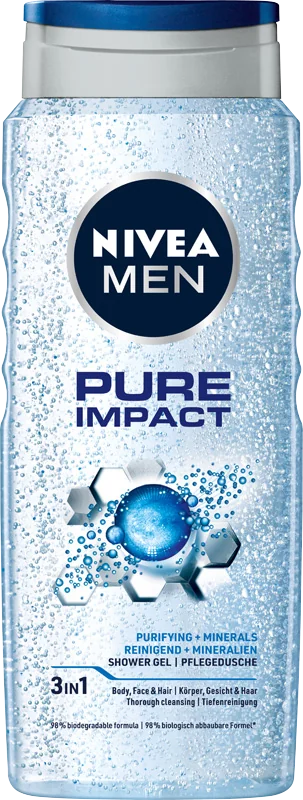 Nivea Men Pure Impact Żel pod prysznic, 500 ml