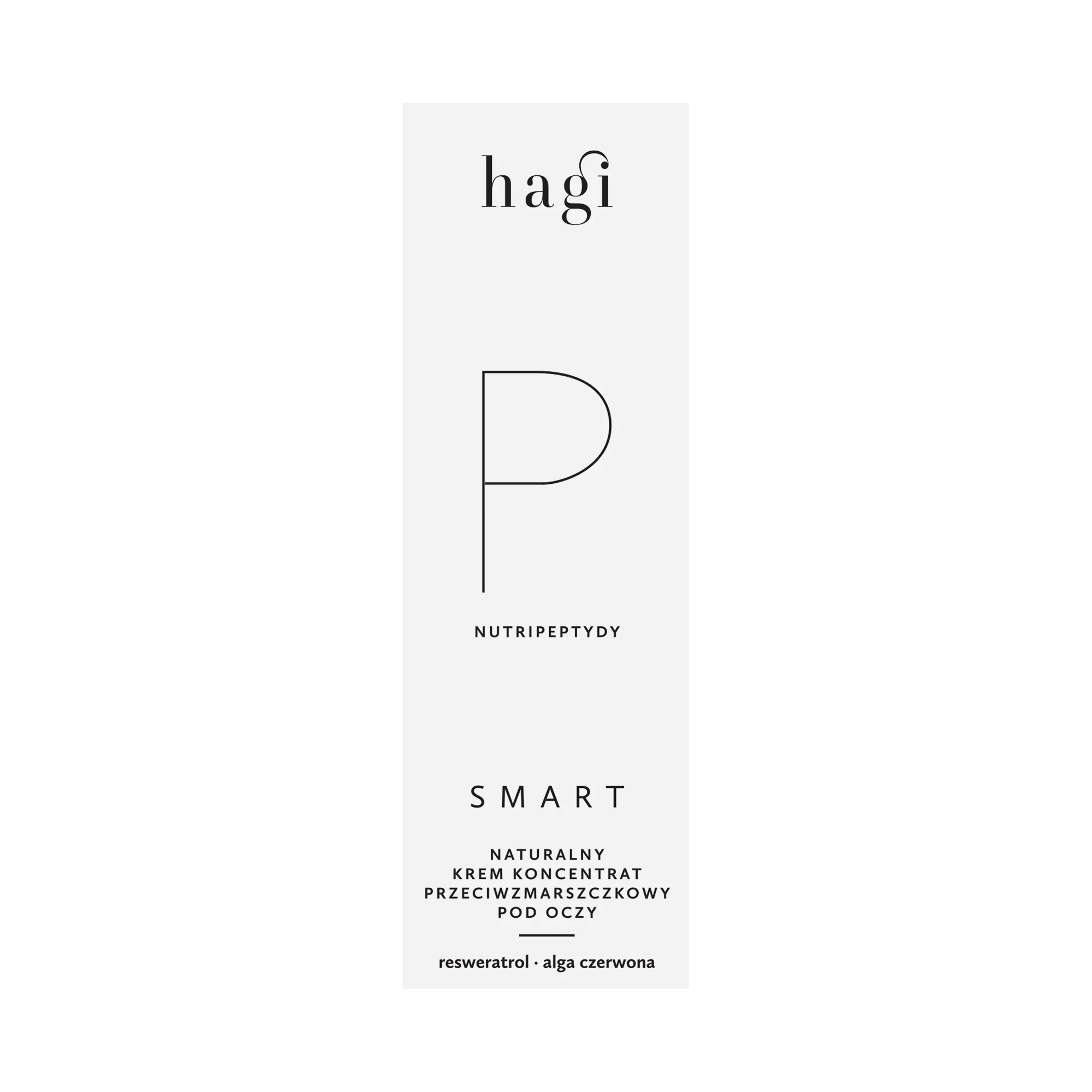 Hagi Smart P naturalny krem pod oczy przeciwzmarszczkowy z nutripeptydami i resweratrolem 50+, 15 ml 