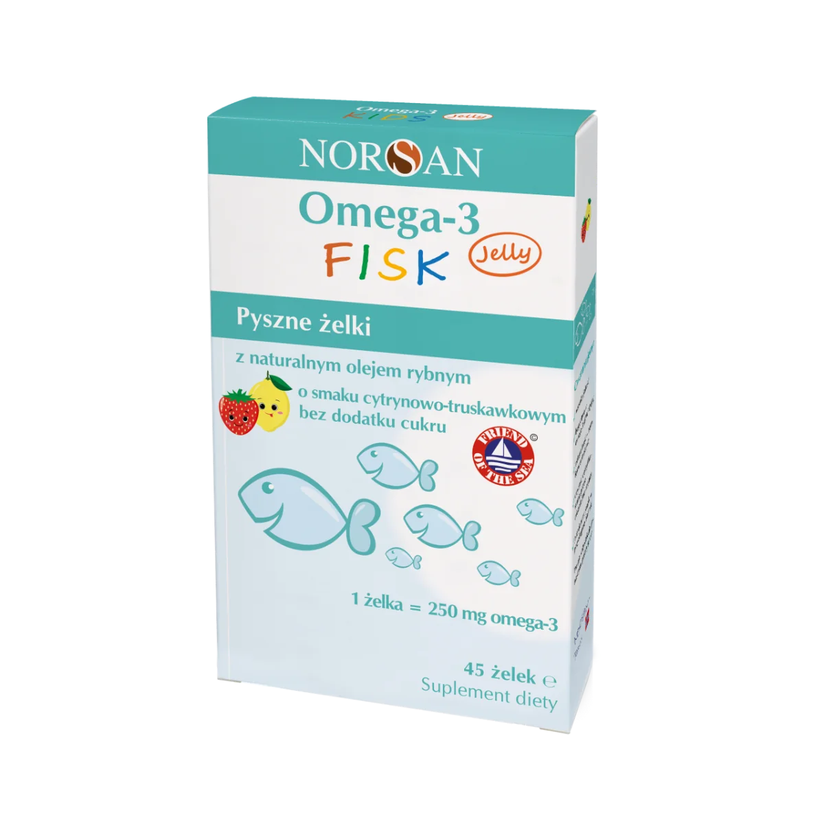 Norsan Omega-3 FISK Jelly, 45 żelek 