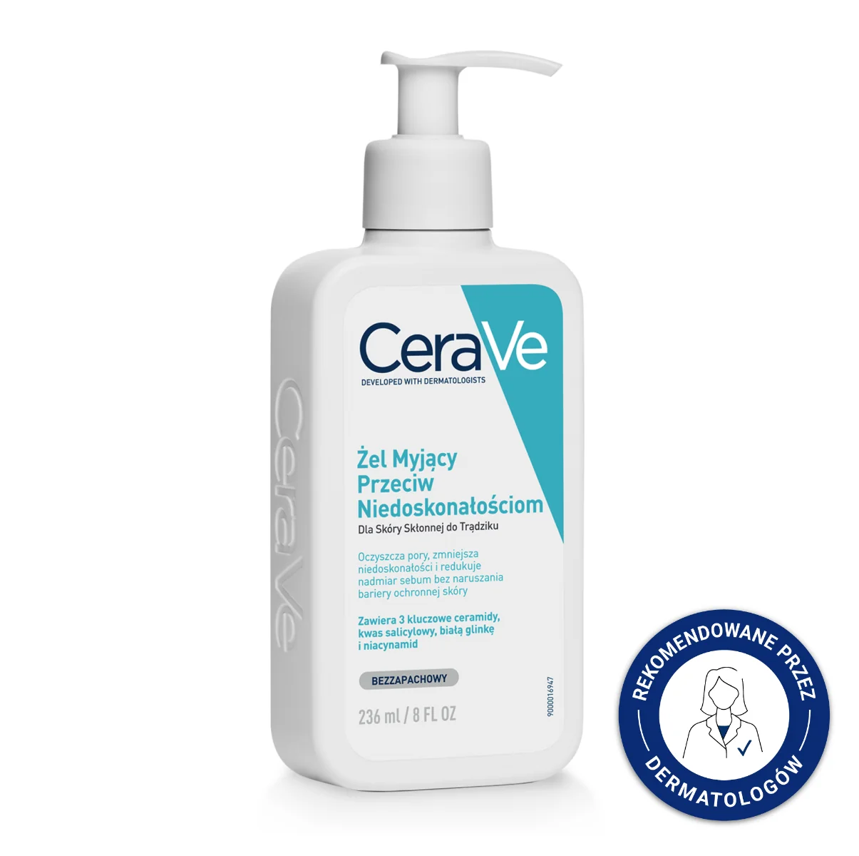 CeraVe żel myjący przeciw niedoskonałościom, 236 ml