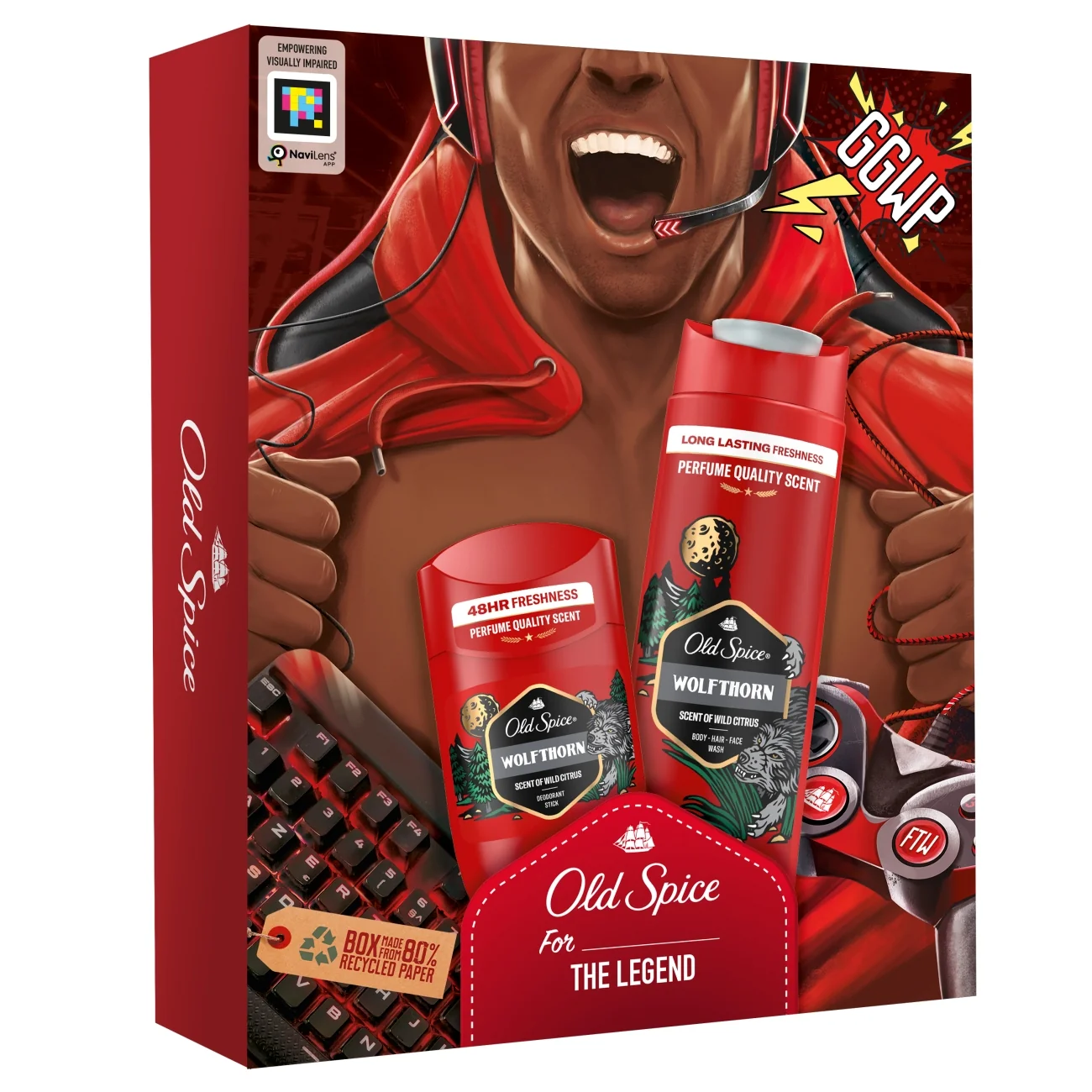 Old Spice Wolfthorn Gamer zestaw podarunkowy dezodorant w sztyfcie, 50 ml + żel pod prysznic, 250 ml