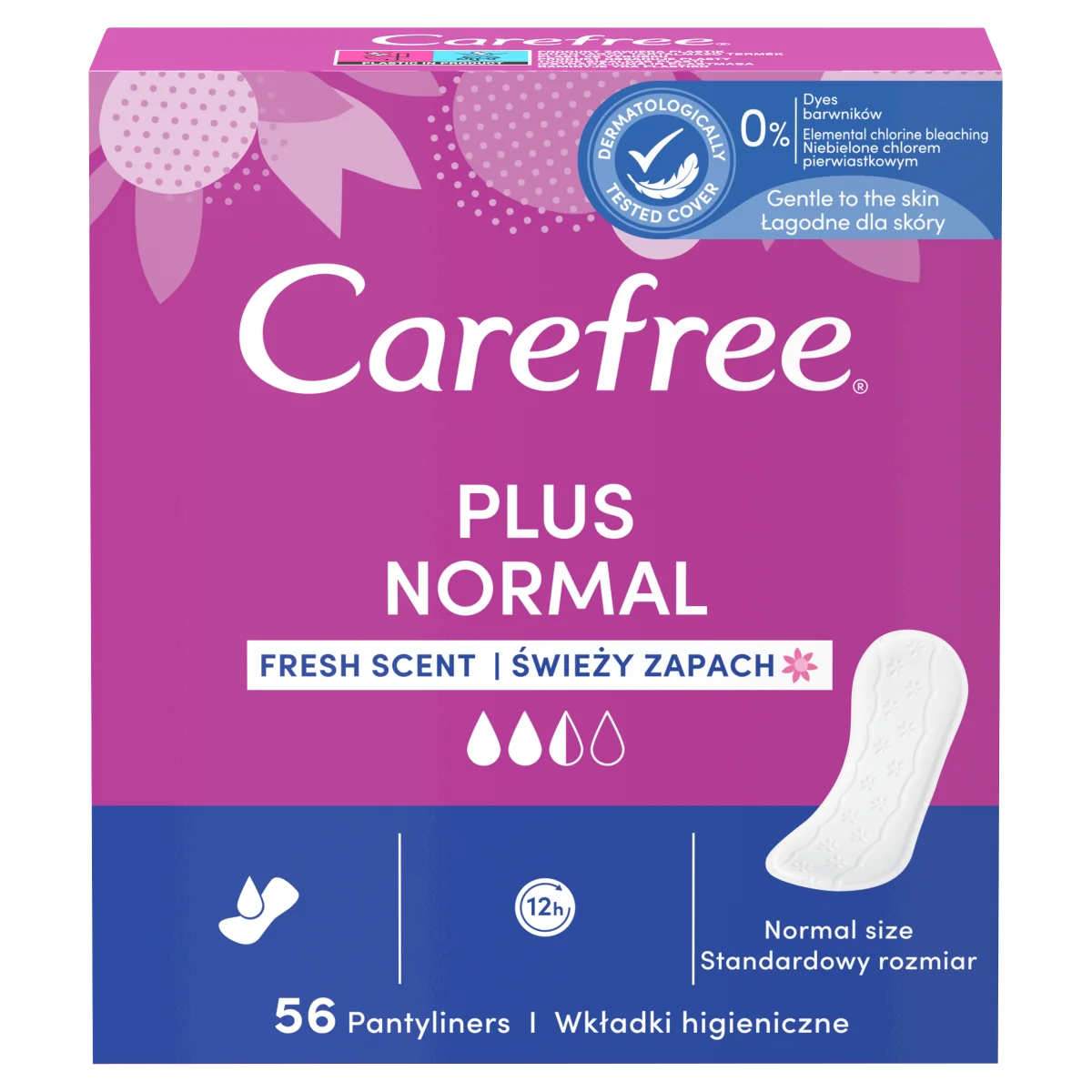 Carefree Plus Original Fresh, Wkładki higieniczne, 56 szt.