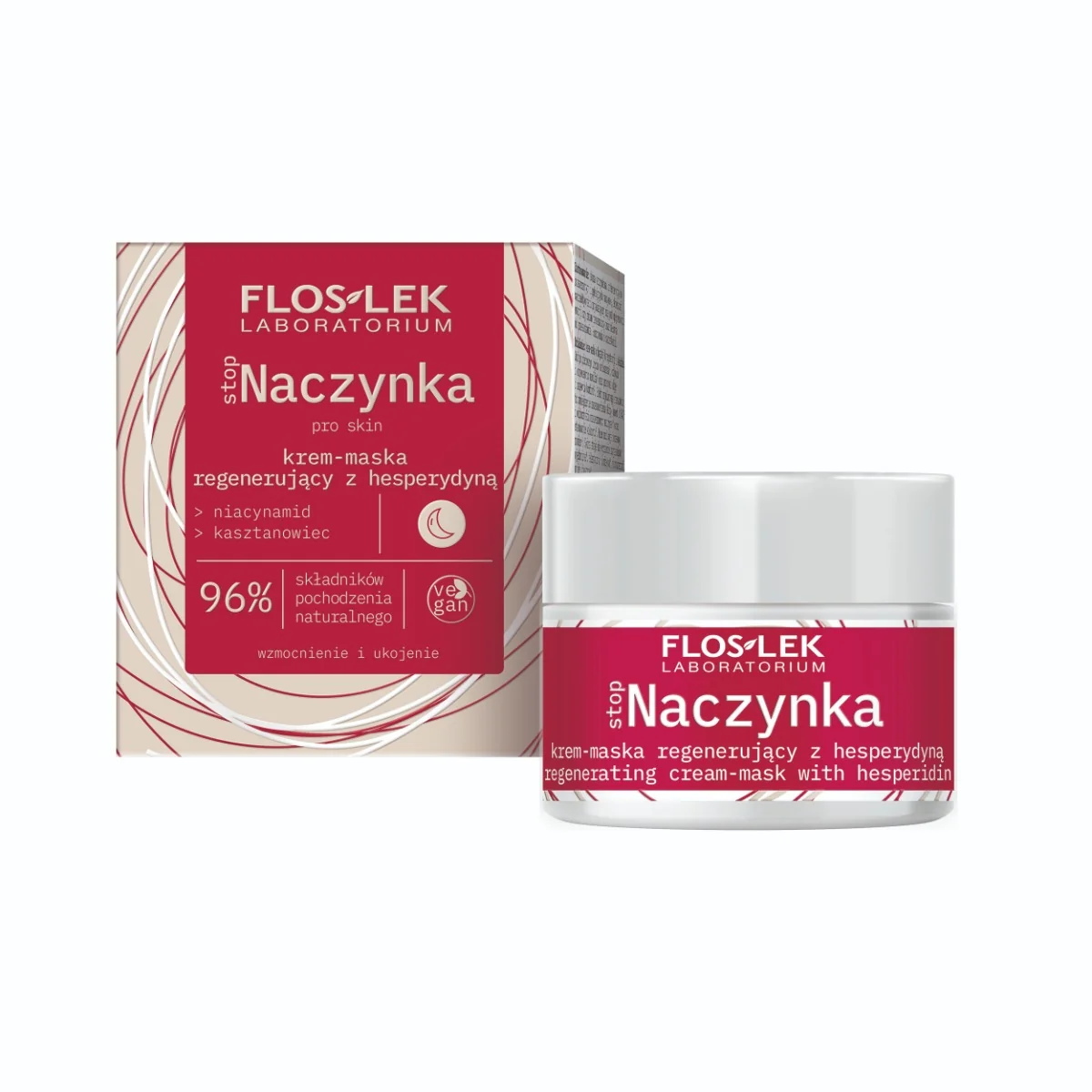 Floslek stopNaczynka, krem-maska regenerujący z hesperydyną na noc, 50 ml