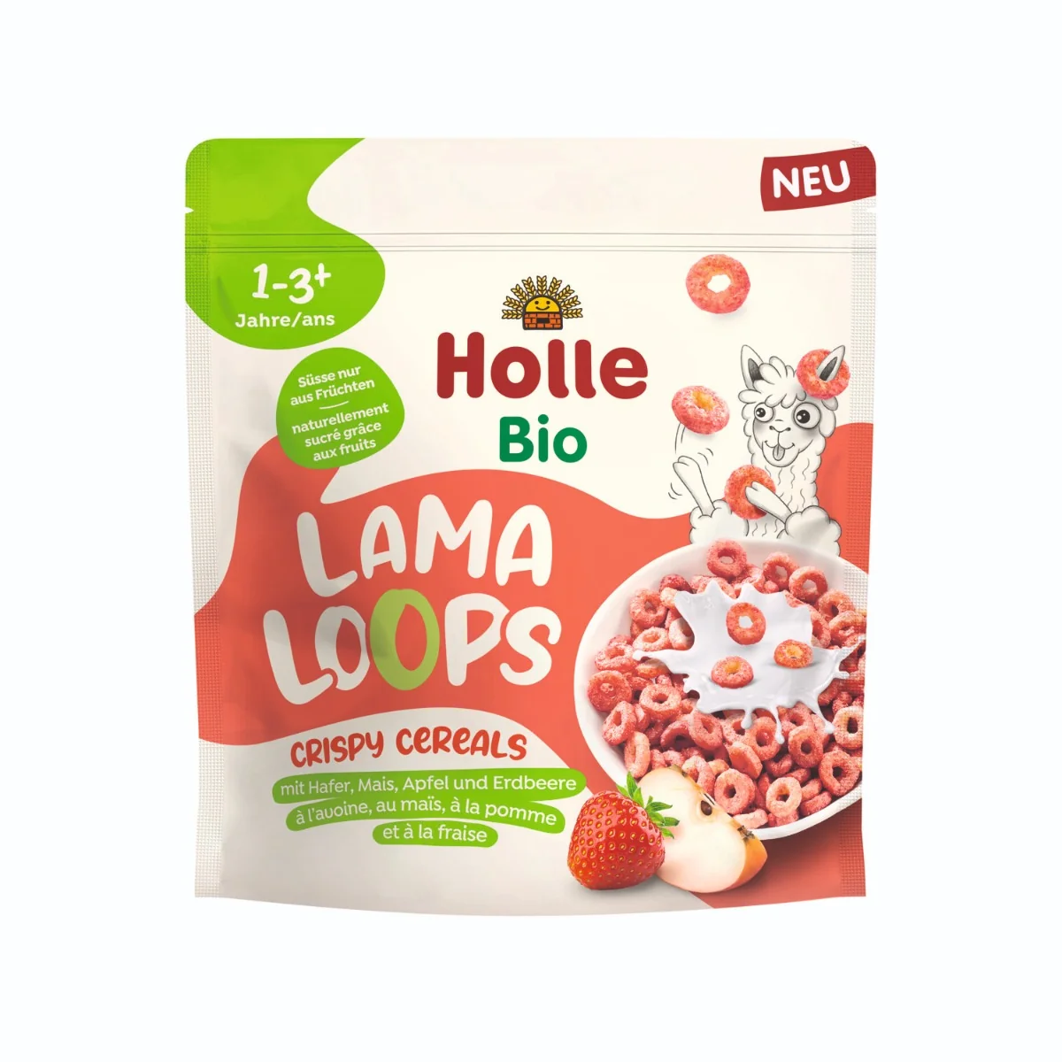 Holle BIO Zbożowe Płatki, Truskawkowa LAMA, 125g