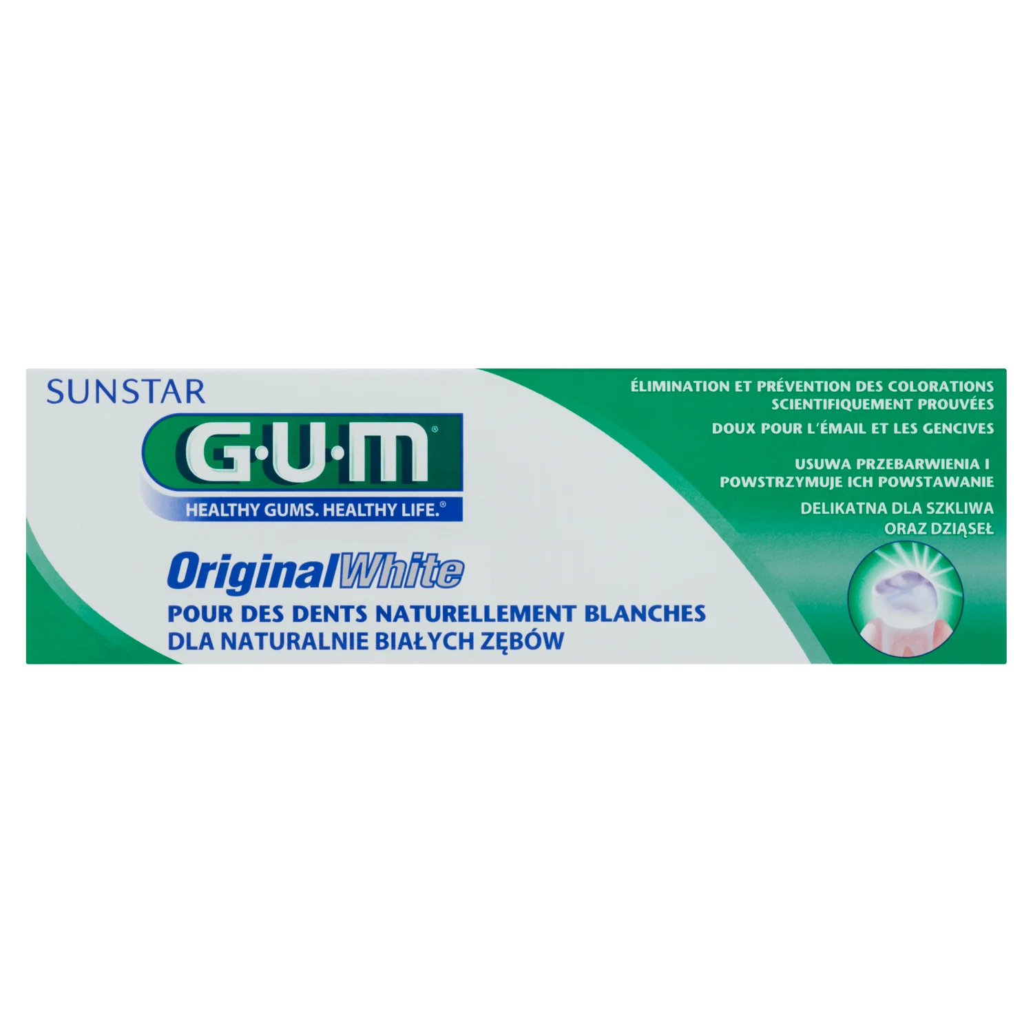 Sunstar Gum Original White, wybielająca pasta do zębów, 75 ml