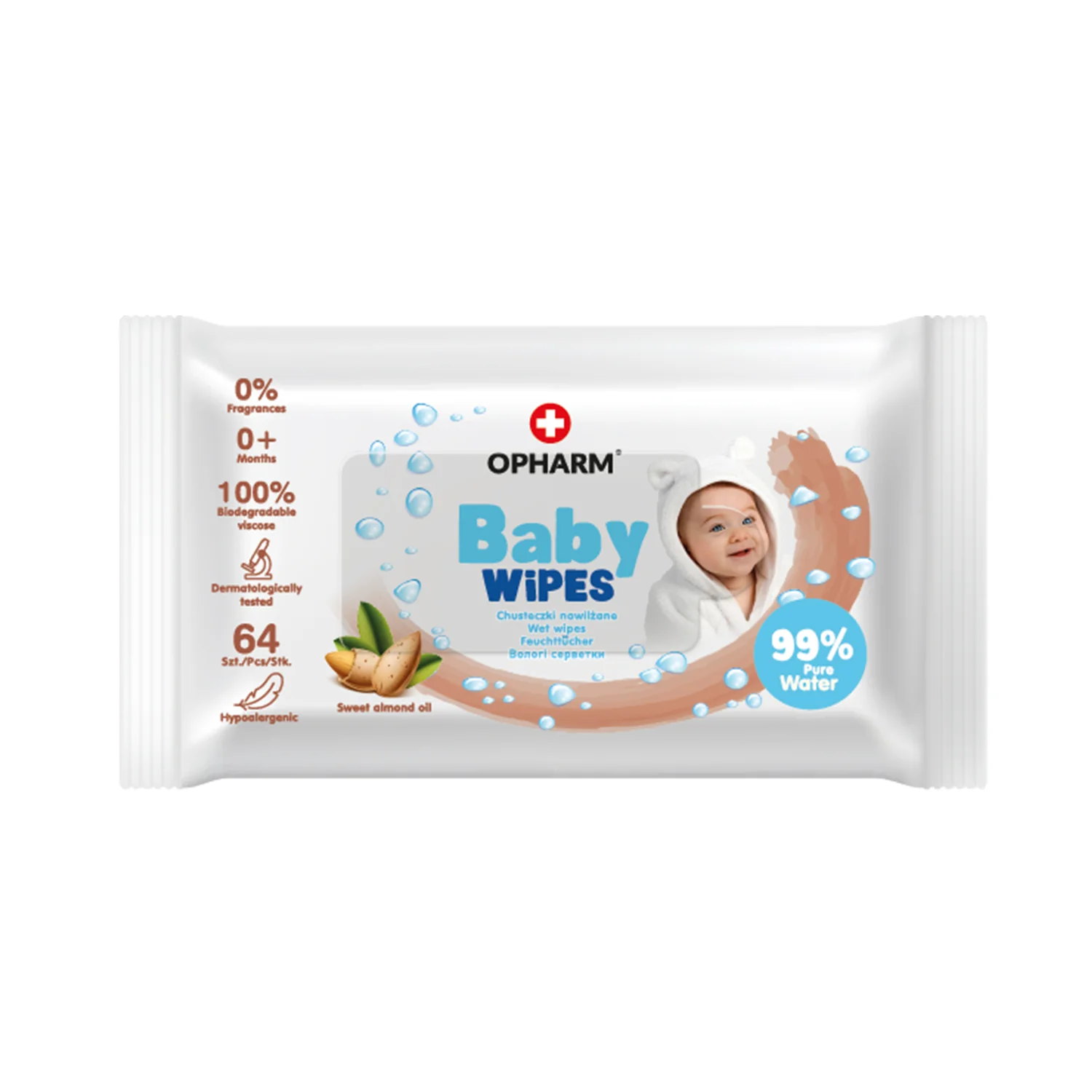 Chusteczki nawilżane Baby Wipes przeznaczone są do oczyszczania i pielęgnacji delikatnej skóry dzieci i niemowląt 64 sztuki