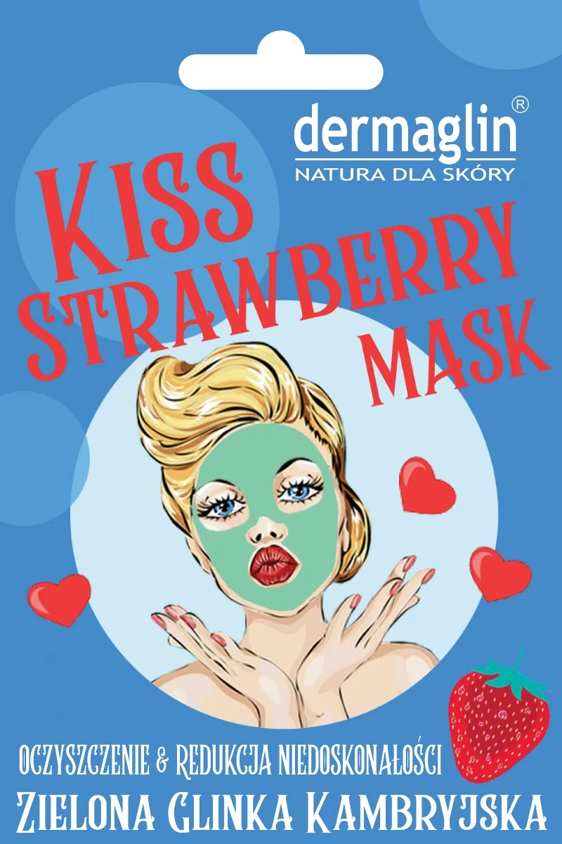 Dermaglin Kiss Strawberry, maseczka oczyszczająca, 20 g