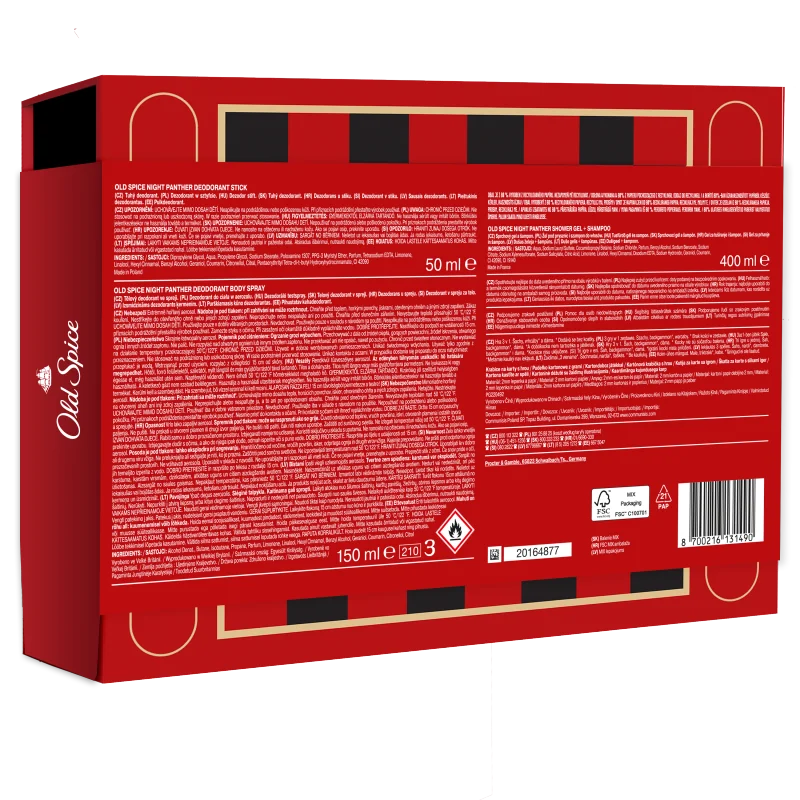 Old Spice Zestaw podarunkowy Gamebox, dezodorant w sztyfcie i w sprayu, żel pod prysznic, 3 gry 