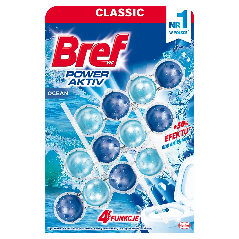 Bref WC Power Aktiv Ocean Zawieszka do toalety, 3 x 50 g