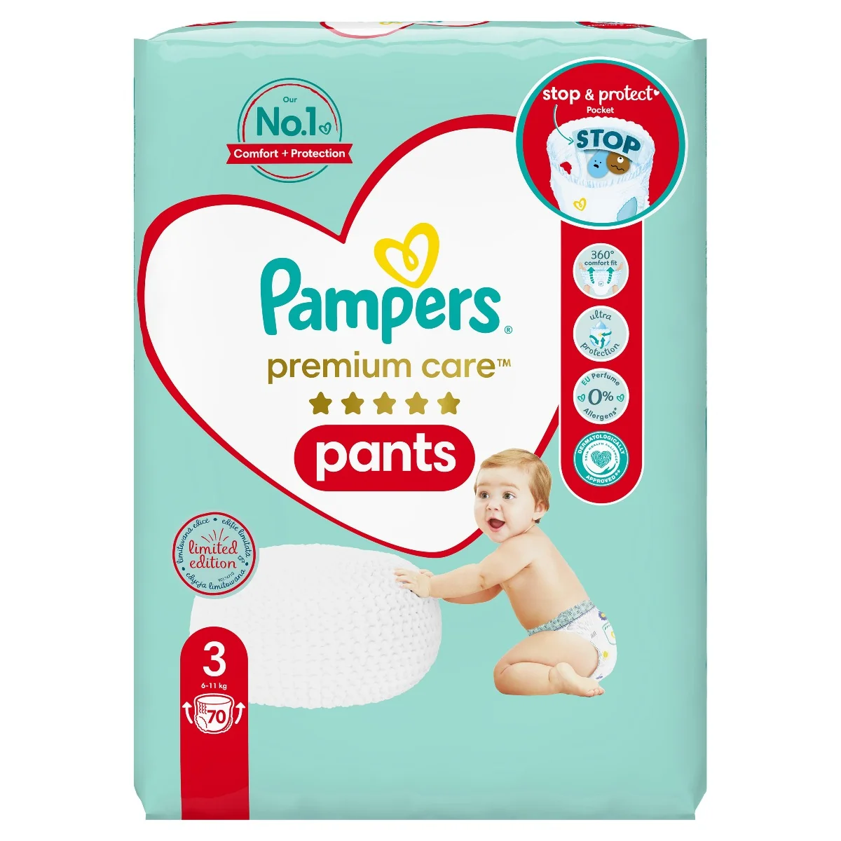 Pampers Premium Care Midi, pieluszki jednorazowe, rozmiar 3, 6-10 kg, 70 szt.