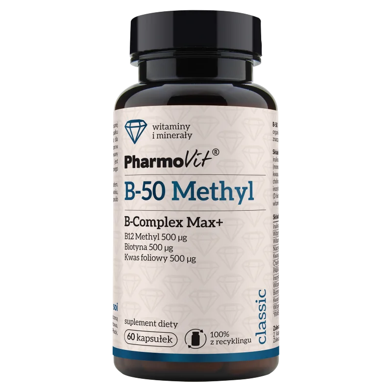 B-50 Methyl B-Complex Max+ Pharmovit, suplement diety, 60 kapsułek