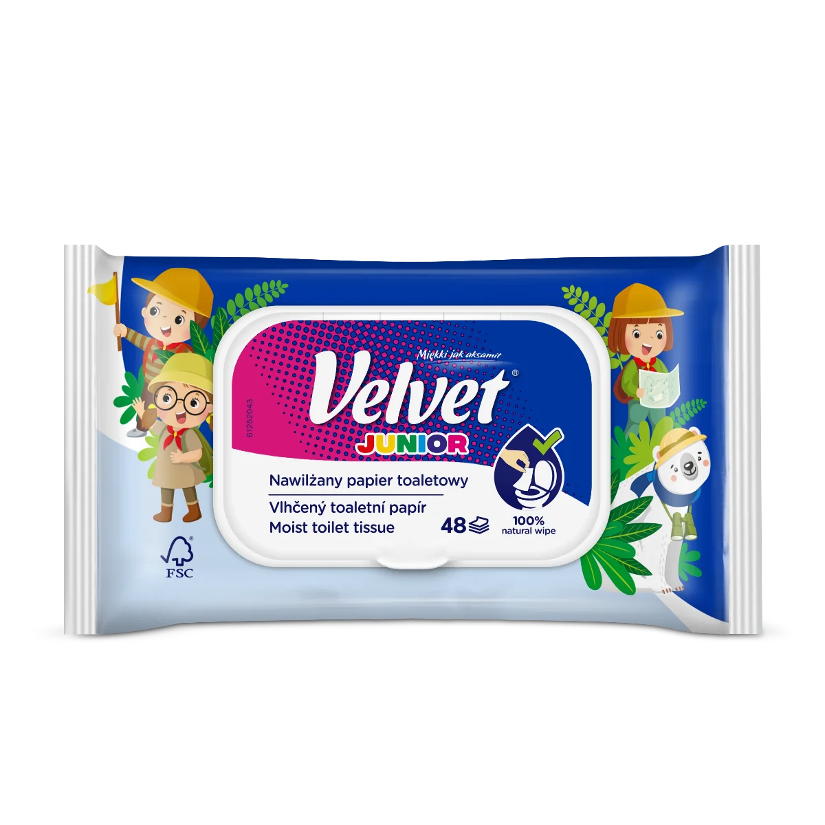 Velvet Junior nawilżany papier toaletowy, 1 szt.