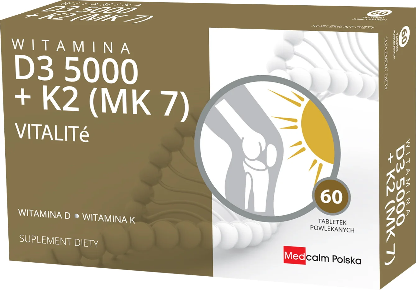 Vitalite Witamina D3 5000 + K2 (MK-7), suplement diety, 60 tabletek