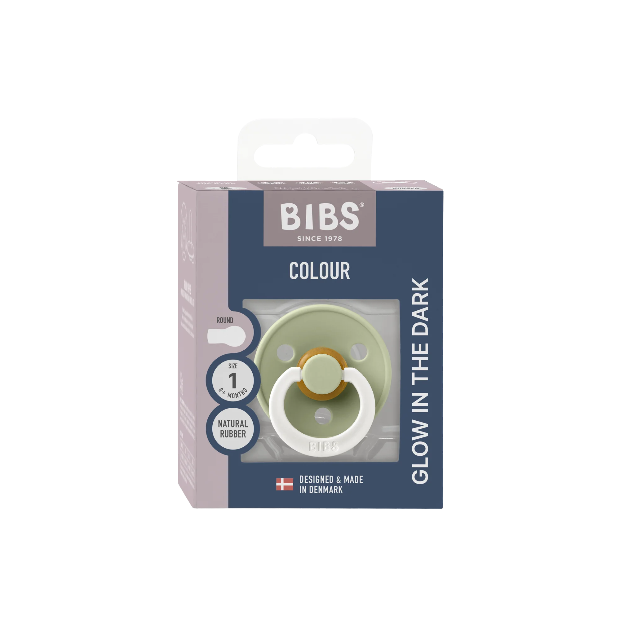 BIBS Pacifier Colour Sage Glow smoczek lateksowy, 1 szt. 