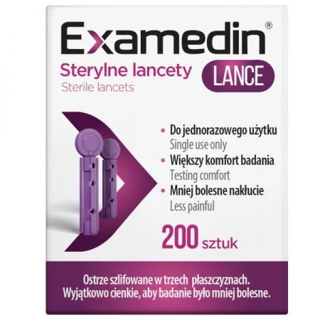 Examedin Lance 30G, Lancety sterylne, 200 sztuk