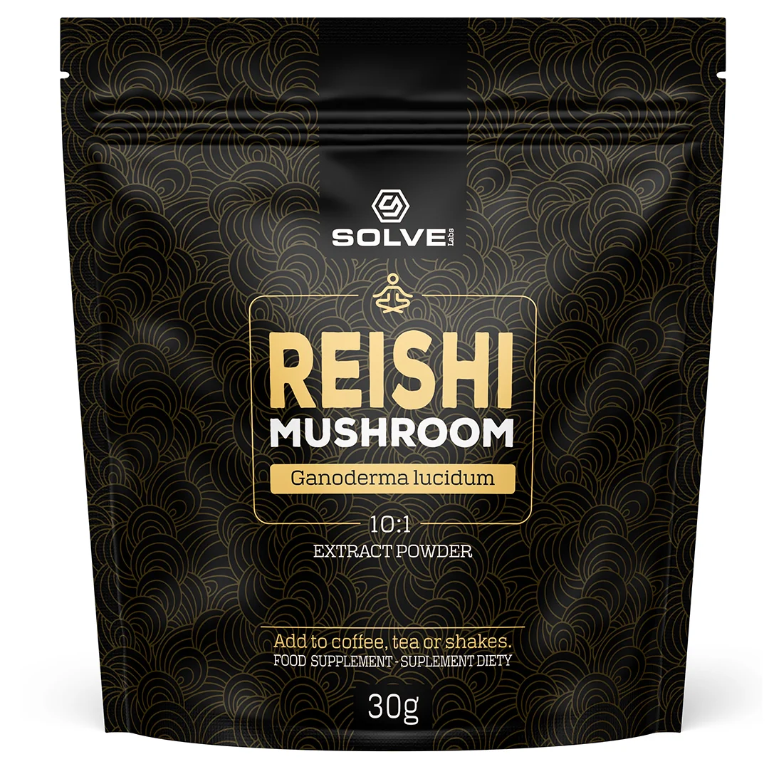 Solve Labs Reishi Mushroom, naturalny ekstrakt 10:1 z lakownicy żółtawej (grzybów Reishi), 30 g