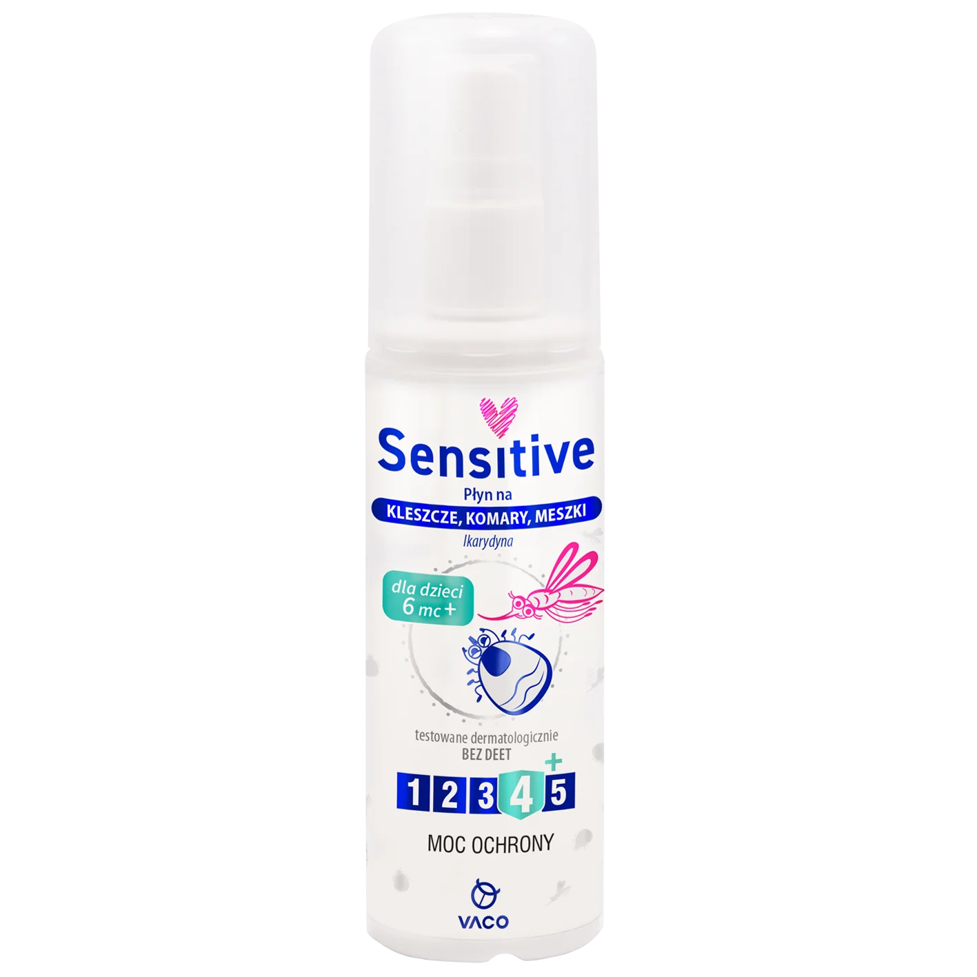 VACO Sensitive, Płyn na kleszcze, komary i meszki, 80 ml