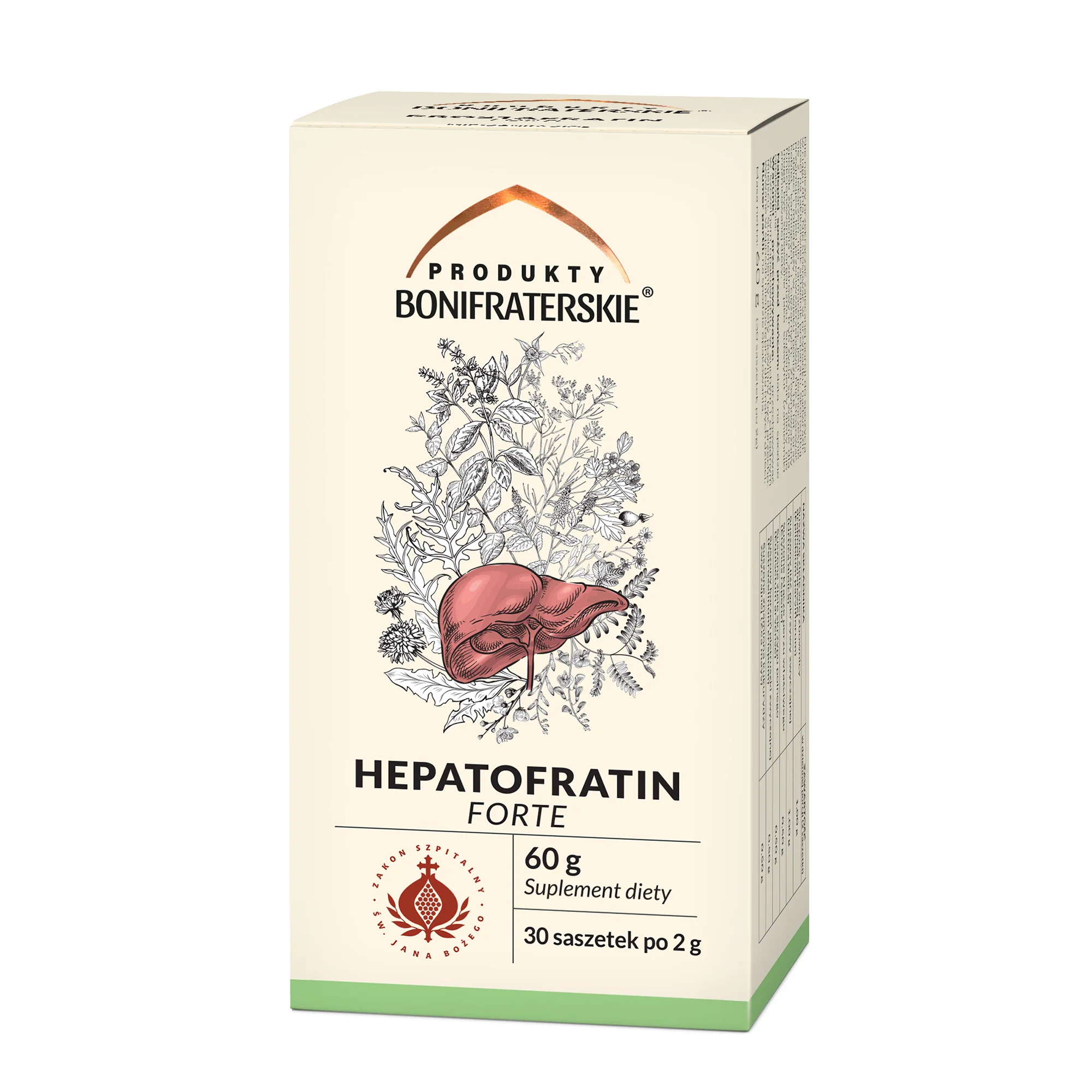 Produkty bonifraterskie Hepatofratin Forte Fix, zioła do zaparzania, 30 saszetek x 2 g