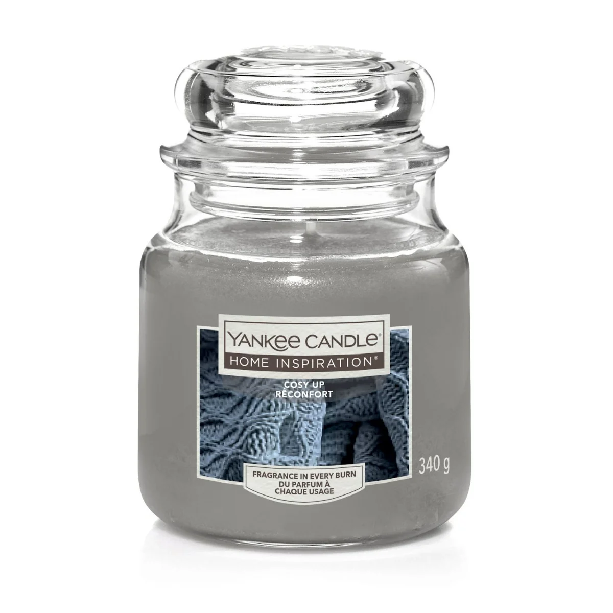 Yankee Candle Home Inspiration Cosy Up świeca w słoiku o zapachu bursztynu, wanilii i owoców, 340 g