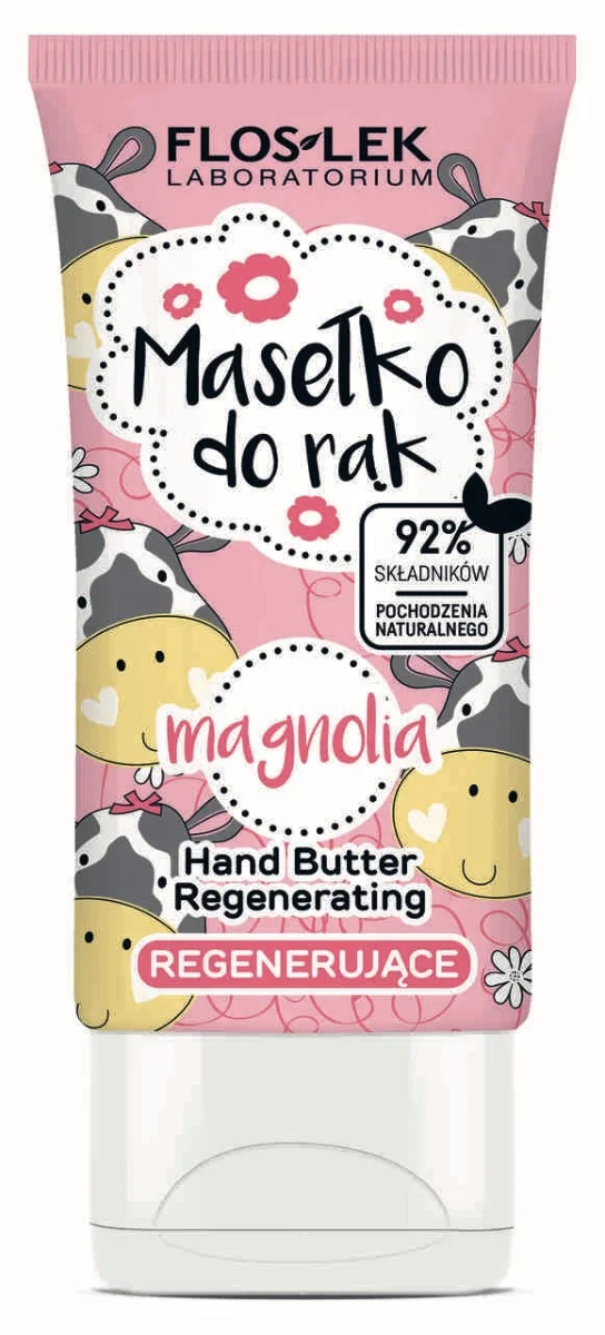 Floslek Hand Care, masełko do rąk regenerujące, magnolia, 50 ml