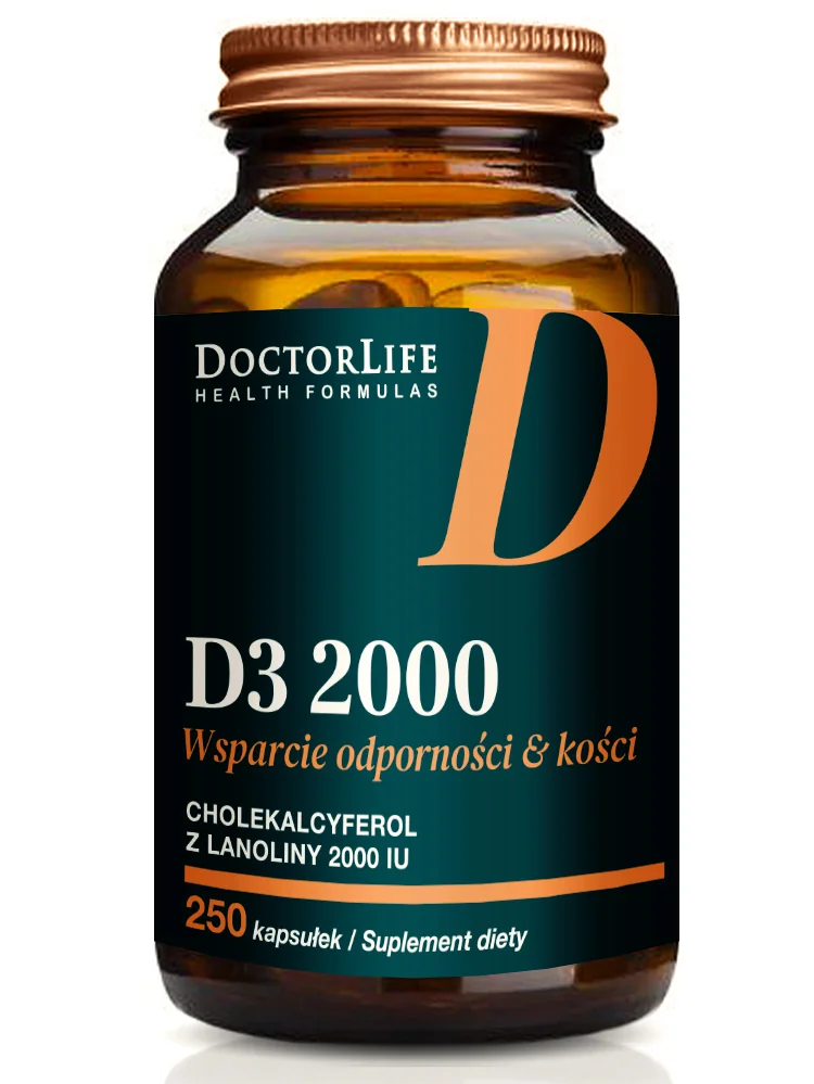 Doctor Life Witamina D3 2000 w oliwie z oliwek, 250 kapsułek