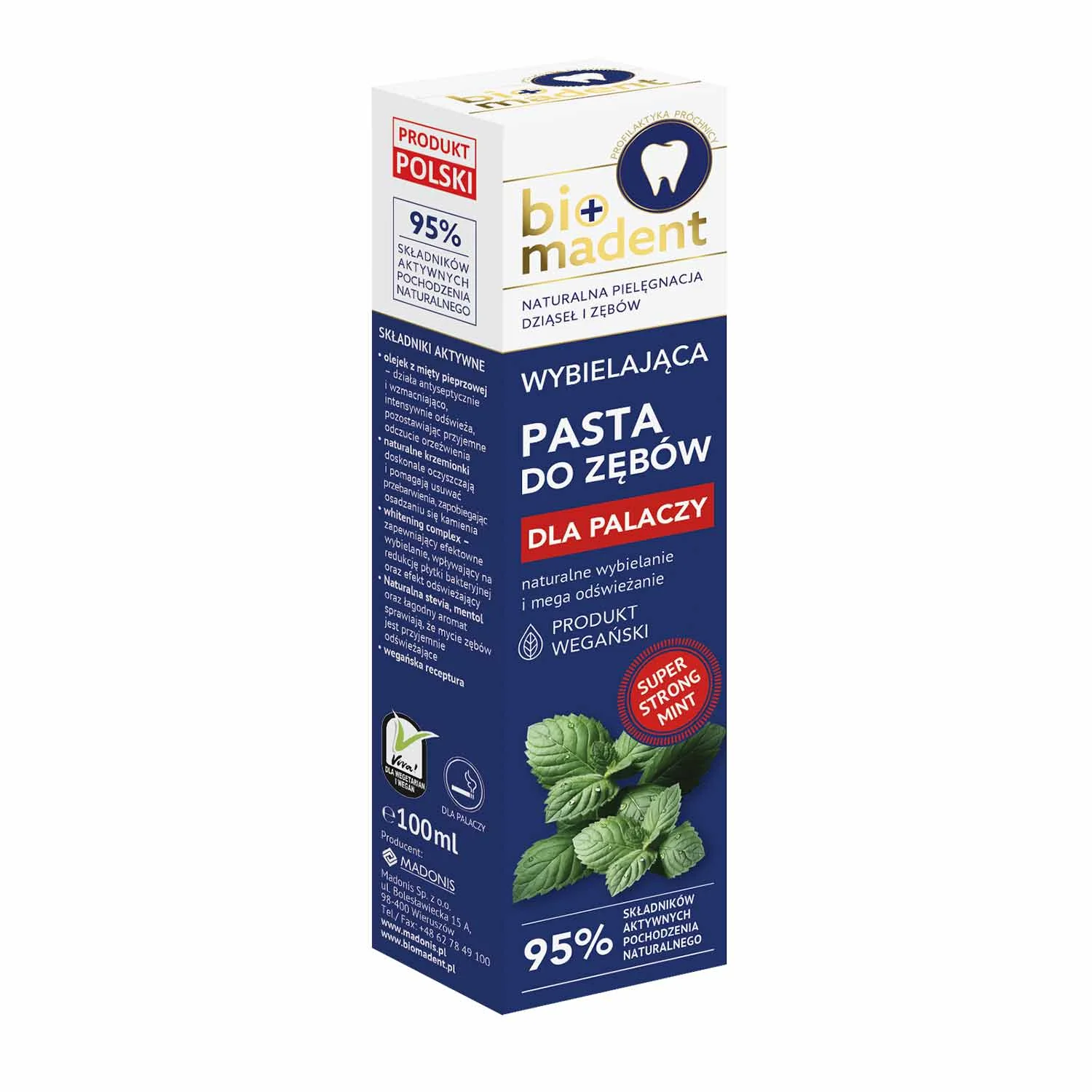 BIO MADENT wybielająca pasta do zębów dla palaczy, 100 ml