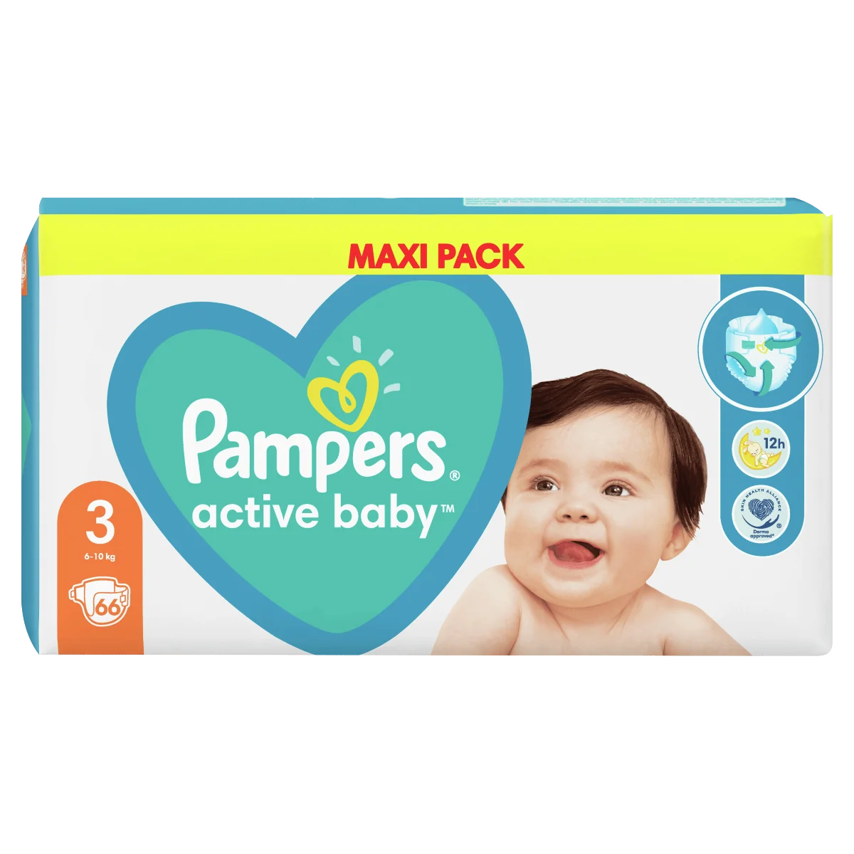 Pampers Active Baby, pieluchy, rozmiar 3, 6-10 kg, 66 sztuk 