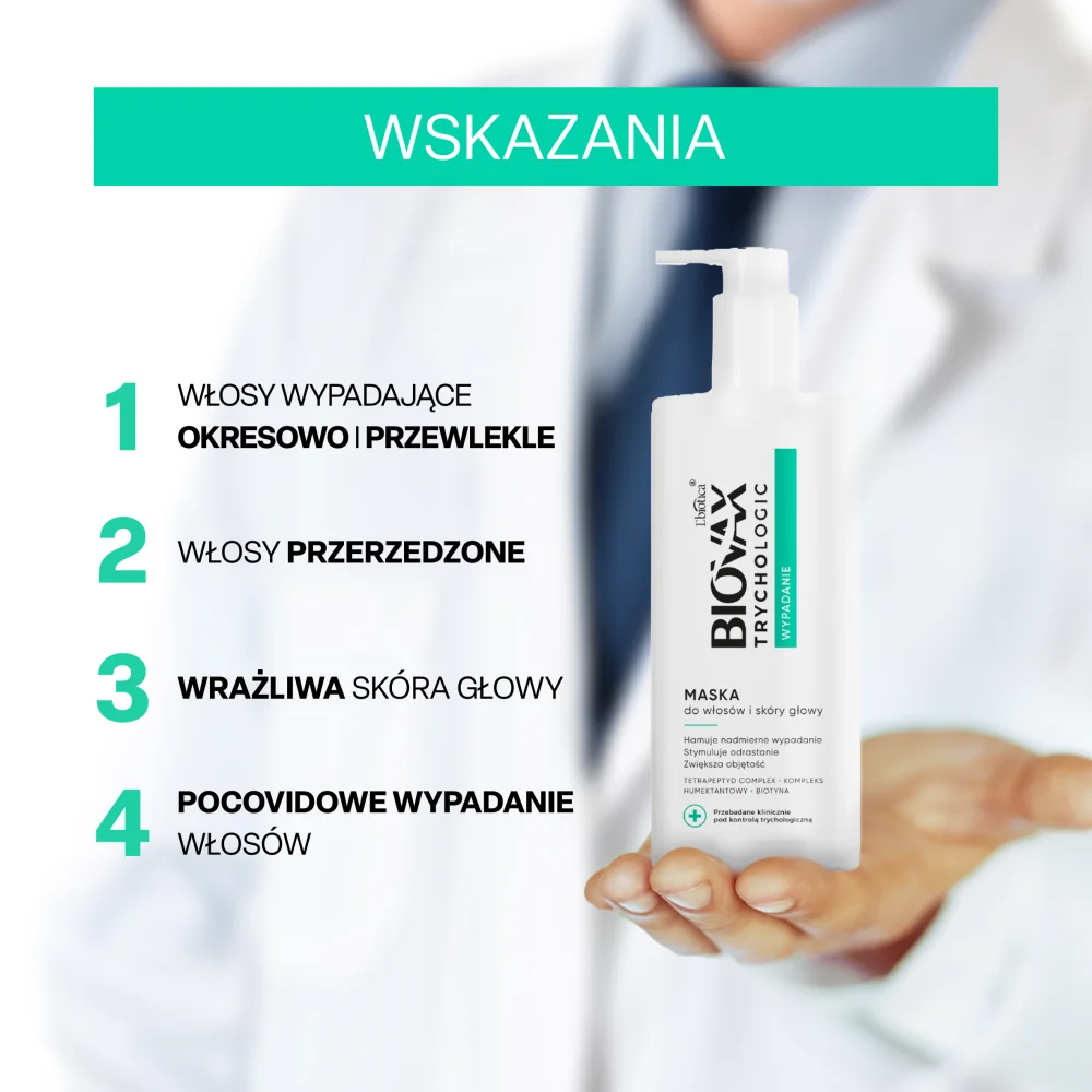 Biovax Trychologic Wypadanie maska do włosów i do skóry głowy