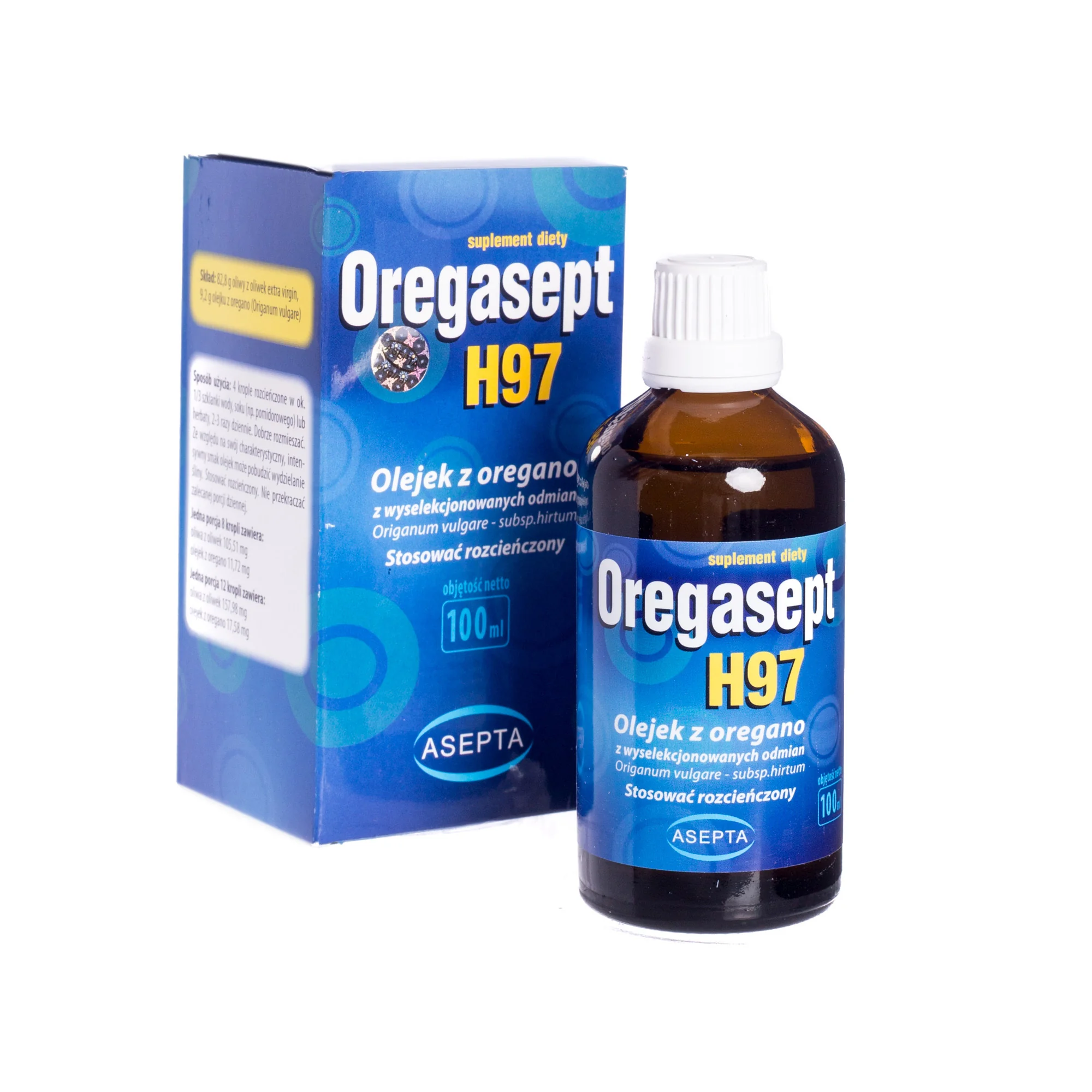 Oregasept H97 - olejek z oregano z wyselekcjonowanych odmian, 100ml 